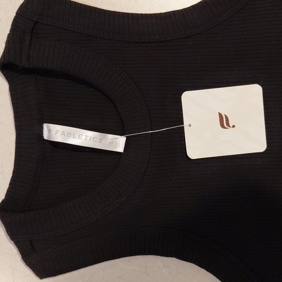 Fabletics High Neck Rib Built-In Bra Tank - Picture 5 of 9
